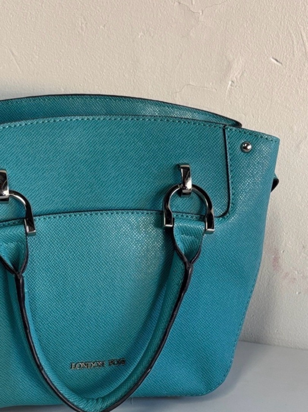 London Fog Turquoise Satchel - Picture 1 of 8